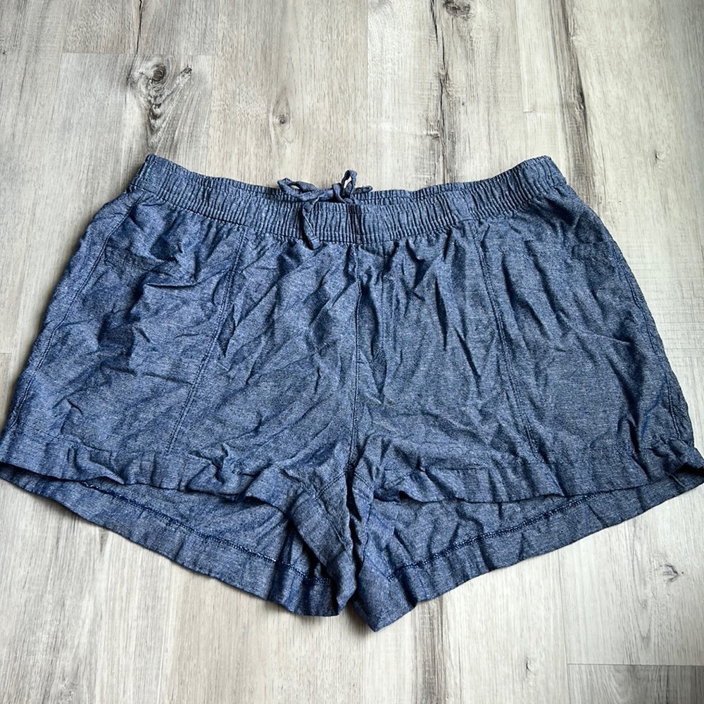 2X Old Navy High Rise Linen Shorts - Chambray Blue